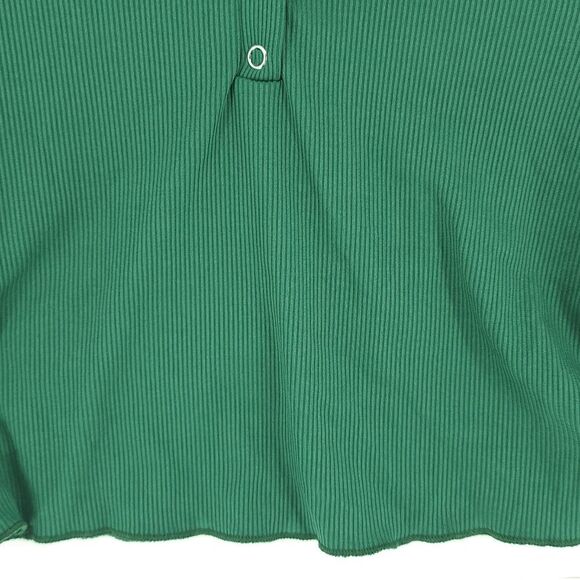 NWT Romwe Medium Green Crop Top with Snap Buttons - Picture 3 of 8